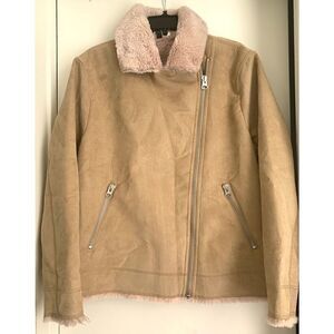 H&M Faux Fur-lined Biker Jacket Size 12